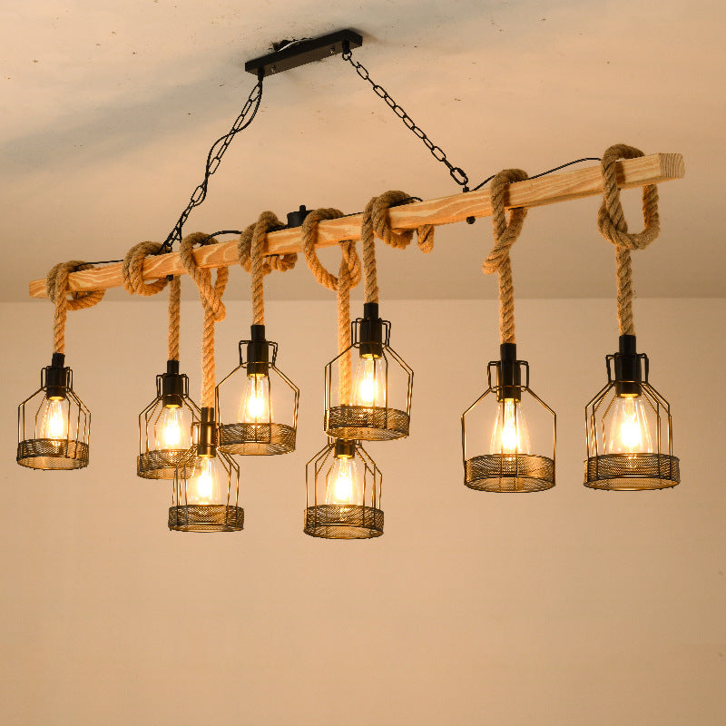Epoch Industrial Retro LED Suspension Lamp in Black Metal, For Bar