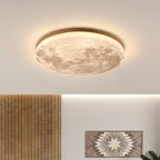 Nordic Wood & PVC Round LED Flush Mount Ceiling Light 1-light