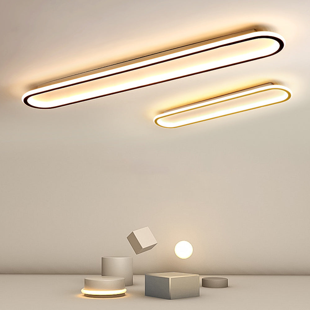 Sana Minimalist Oval Ceiling Light Black/Gold/Rose Gold