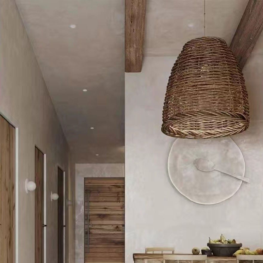 Ritta Vintage Woven Rattan LED Pendant Light for Living Room/Bedroom
