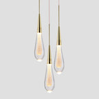 Kristy Pendant Light Drop Shape Gold Bedroom Crystal/Metal 1/3/5-bulb