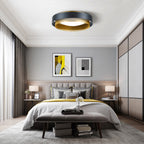 Arisha Modern Ring Ceiling Light, Metal/Acrylic, Black/White, Living Room