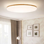 Muto Ceiling Light Wooden Bowl, White, Modern LED Living Room/Bedroom