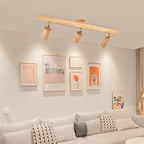 Japanese Wooden LED Semi-Flush Mount Ceiling Light | 2 Light