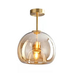 Nordic Glass Globe Semi-Flush Ceiling Light | 1-Light