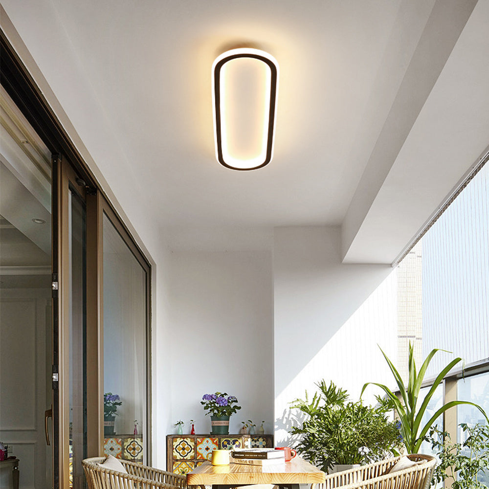 Sana Minimalist Oval Ceiling Light Black/Gold/Rose Gold