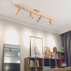 Japanese Wooden LED Semi-Flush Mount Ceiling Light | 2 Light