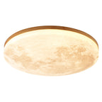 Nordic Wood & PVC Round LED Flush Mount Ceiling Light 1-light