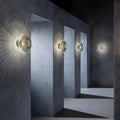 Nordic Vintage Ribbed Glass Round LED Wall Sconce | 1-Light