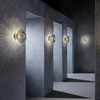 Nordic Vintage Ribbed Glass Round LED Wall Sconce | 1-Light
