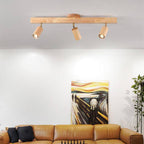 Japanese Wooden LED Semi-Flush Mount Ceiling Light | 2 Light