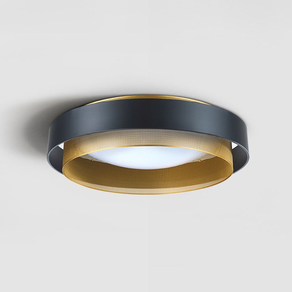 Arisha Modern Ring Ceiling Light, Metal/Acrylic, Black/White, Living Room