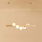 Valentina Glass Bubble Pendant Light Wood/Walnut
