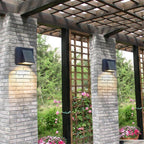 Vexto Modern Black Metal LED Outdoor Wall Lamp