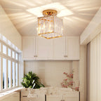 Valentina Simple Ceiling Light Black Silver/Gold Metal/Crystal Corridor