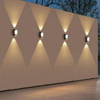Marve Nordic Up Down Outdoor Wall Lamp, White/Black
