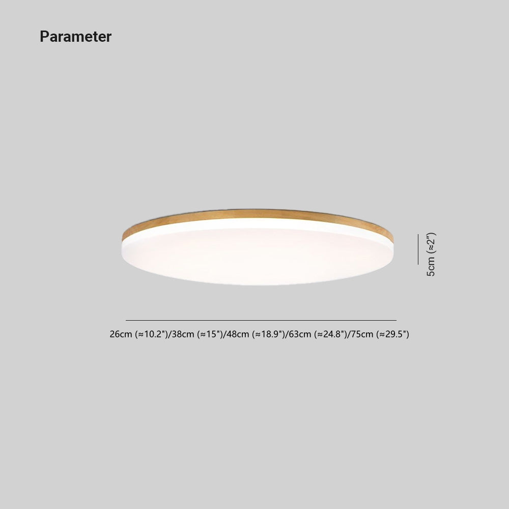 Eilo Large Modern Round LED Ceiling Light Wood