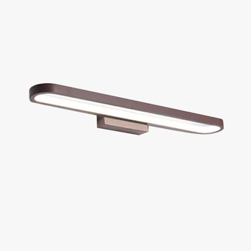 Luxa Modern Metal Wall Lamp Mirror Front, Curved, Black/Coffee
