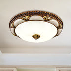 Epoch Floral Retro Antique Brass Flush Mount Ceiling Light