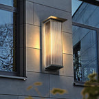 Yerin Modern Square Outdoor Wall Sconce Metal Acrylic Brown Terrace