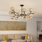 Valentina Art Deco Glass Bubble Chandelier, Amber