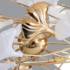 Jarn Leaf Suspension / Modern Multi Metal / Ceramic Gold / White Living Room