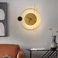 Arisha Modern Round Clock LED Indoor Wall Light Metal Acrylic Bedroom Living Room