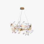 Jarn Leaf Suspension / Modern Multi Metal / Ceramic Gold / White Living Room