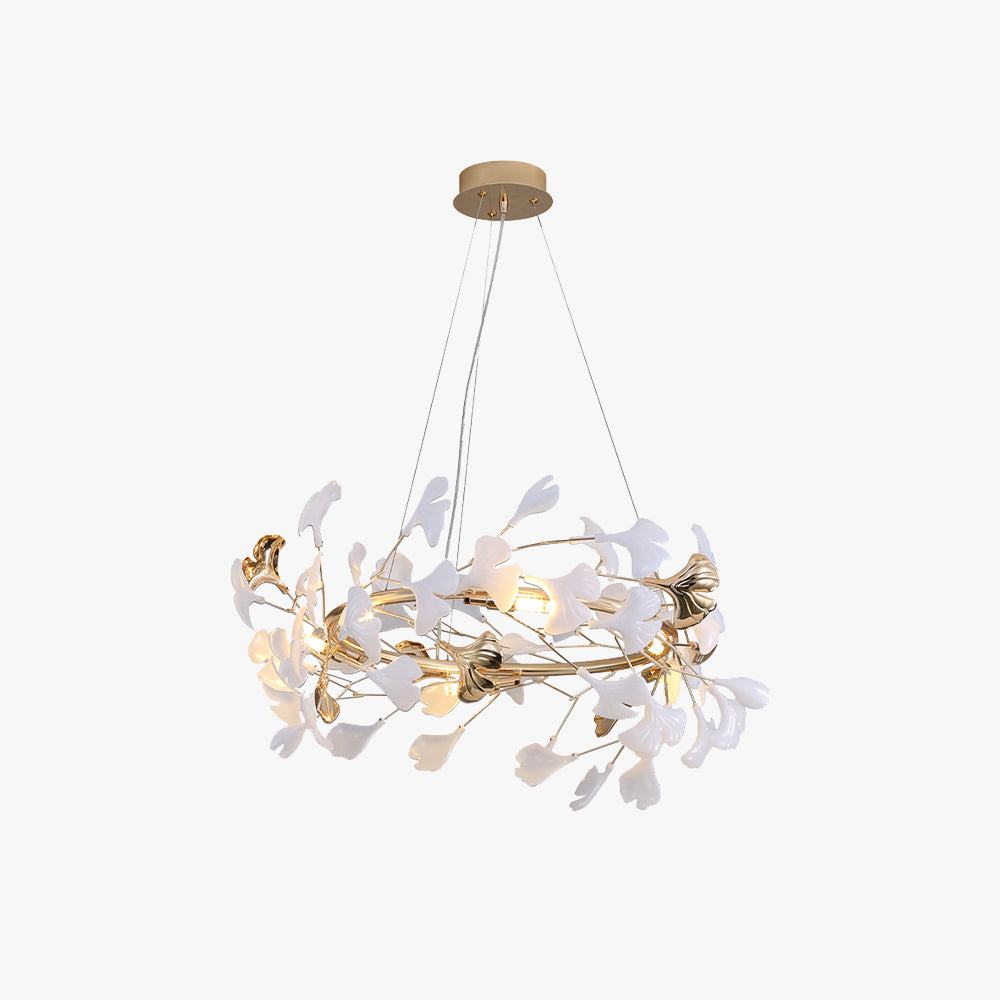 Jarn Leaf Suspension / Modern Multi Metal / Ceramic Gold / White Living Room
