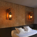 Lyros Lantern Vintage Wooden Rustic Wall Lamp