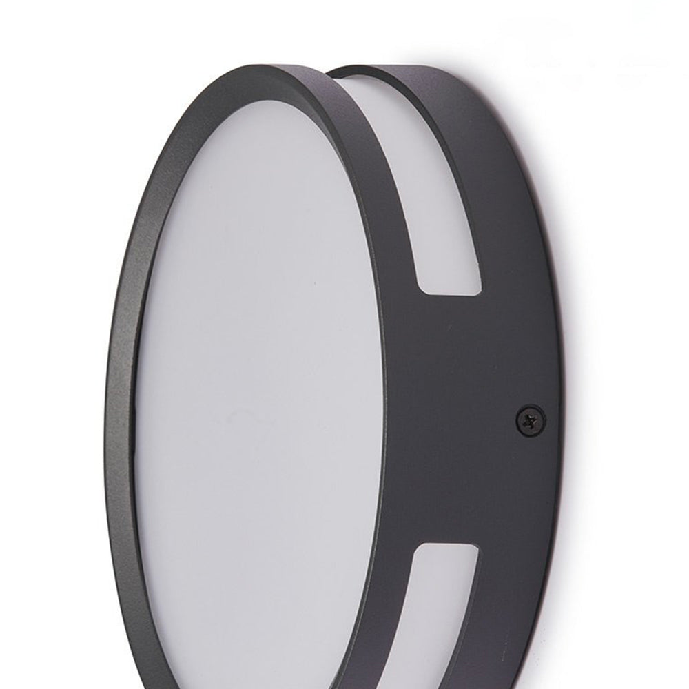 Ray Modern Round Metal/ Outdoor Waterproof Wall Lamp, Black