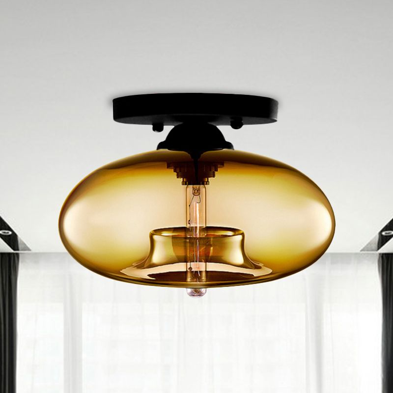 Valentina Industrial Art Deco Globe Flush Mount Ceiling Light Living Room