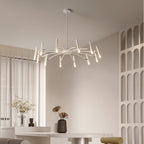 Arisha Modern Blown Linear Metal Multi-heads Chandelier