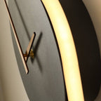 Arisha Nordic Clock Wall Lamp, Gold & Black