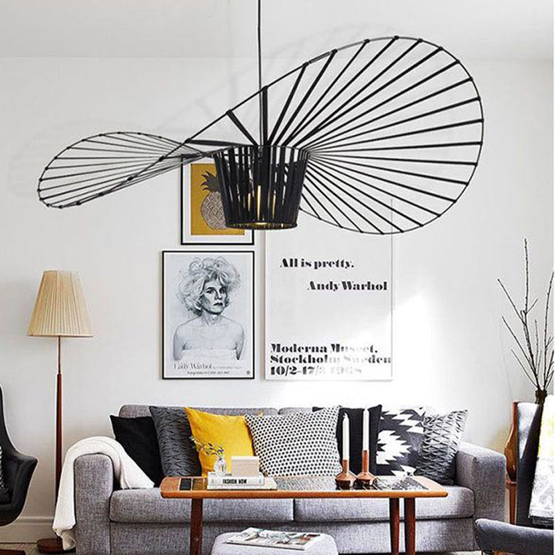 Zenro Modern Wave Suspension. Fabric. Black/Brown/Gold/White. Living Room