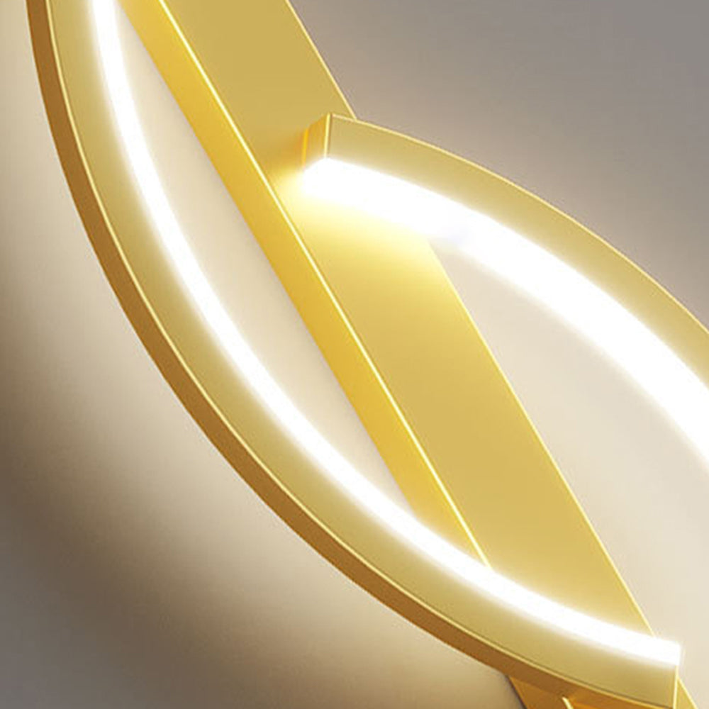 Lumor Modern Wave Design Wall Sconce Black/Gold Living Room