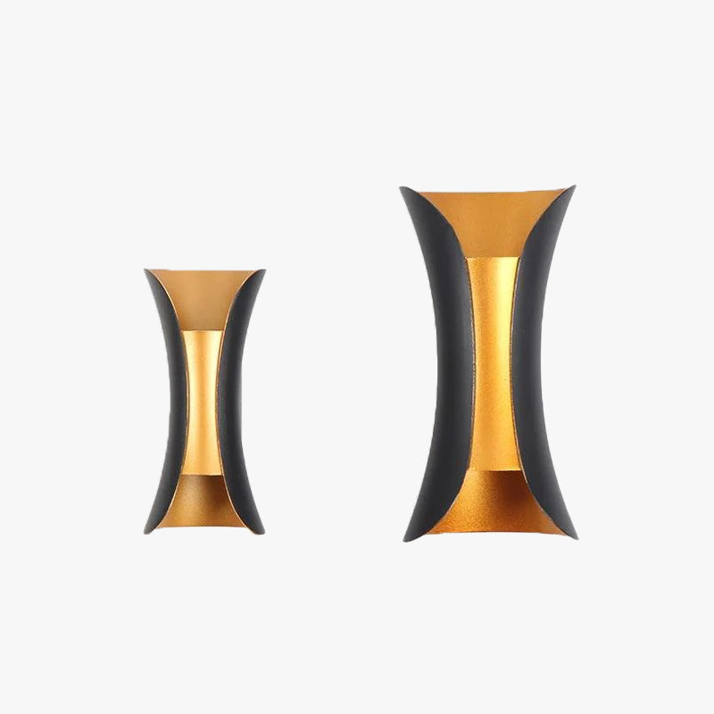 Ray Design Curved LED Outdoor Wall Light Gold/Black/White Garden/Hall Metal
