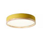 Nordic Wood Round LED Flush Ceiling Light | 1-Light
