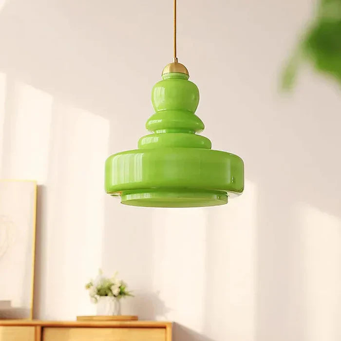Designer Hanging Lamp with Milk Glass Bauhaus