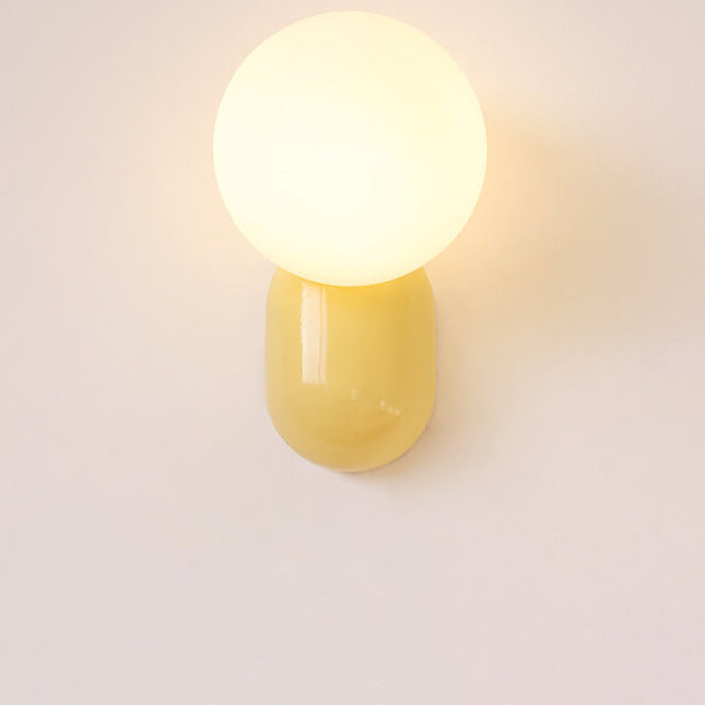 Modern Glass Globe Wall Light | 1-Light
