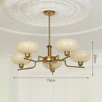 Modern Chandelier with Opal Glass Shades – Elegant Ceiling Lamp