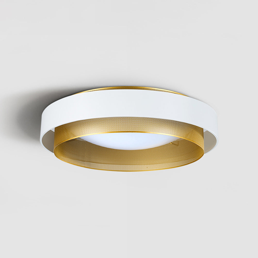 Arisha Modern Ring Ceiling Light, Metal/Acrylic, Black/White, Living Room