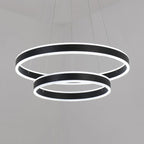 Black/Brown Ring Ceiling Pendant Contemporary 2/3/4 Lights Acrylic LED Chandelier in Warm/White Light