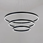Black/Brown Ring Ceiling Pendant Contemporary 2/3/4 Lights Acrylic LED Chandelier in Warm/White Light