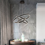 Black/Brown Ring Ceiling Pendant Contemporary 2/3/4 Lights Acrylic LED Chandelier in Warm/White Light