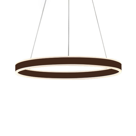 Black/Brown Ring Ceiling Pendant Contemporary 2/3/4 Lights Acrylic LED Chandelier in Warm/White Light
