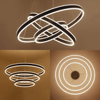 Black/Brown Ring Ceiling Pendant Contemporary 2/3/4 Lights Acrylic LED Chandelier in Warm/White Light