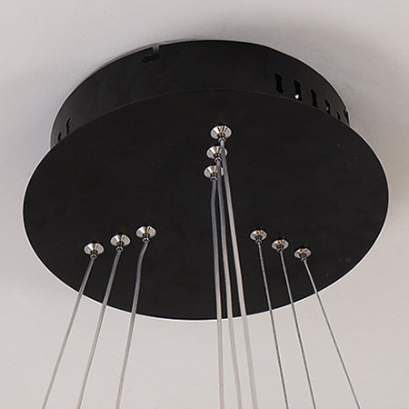 Black/Brown Ring Ceiling Pendant Contemporary 2/3/4 Lights Acrylic LED Chandelier in Warm/White Light
