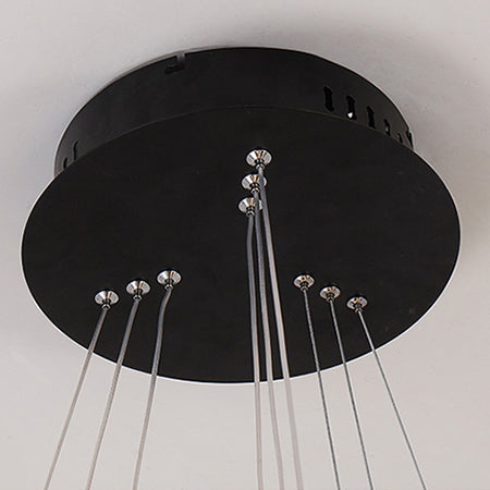 Black/Brown Ring Ceiling Pendant Contemporary 2/3/4 Lights Acrylic LED Chandelier in Warm/White Light