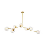 Bubble Chandelier Lighting Contemporary Glass 3/5 Heads Dining Room Adjustable Pendant Lamp in Black/Gold Finish